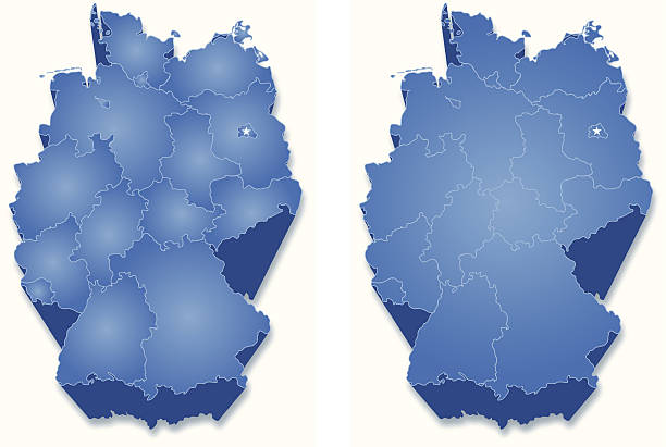 карта, германия - freistaat stock illustrations