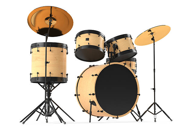 istock wooden drums isolated. Black drum kit. 462054049