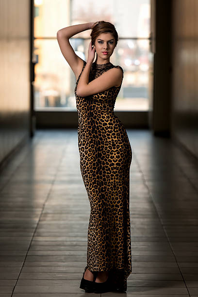 istock Model Wearing A Dress With Animal Print 462059885