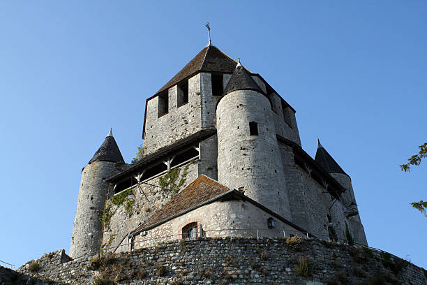 torre di cesare in provins - slingshot weapon medieval siege foto e immagini stock