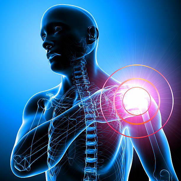 istock neck pain in blue 462060513
