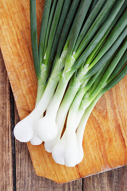 verde cipolle - healthy eating green studio shot vertical foto e immagini stock