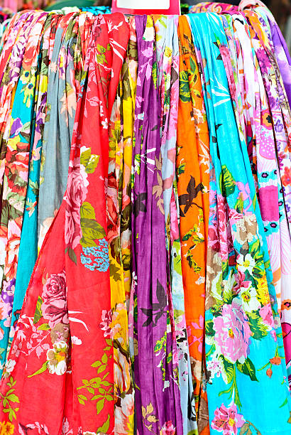 istock Colorful scarves at a market 462063539