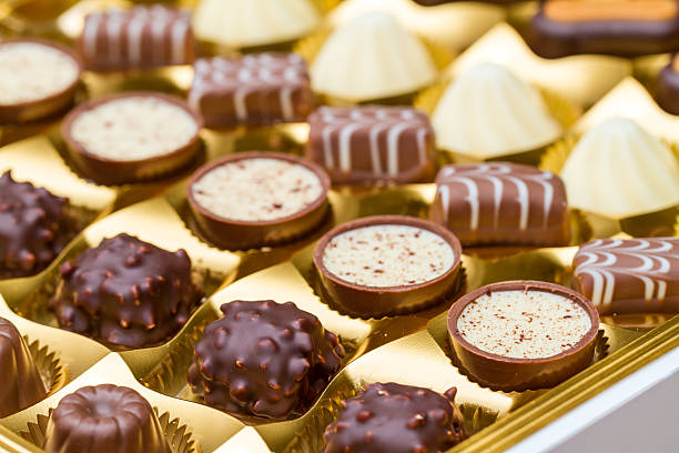 istock Box of chocolate pralines 462068915