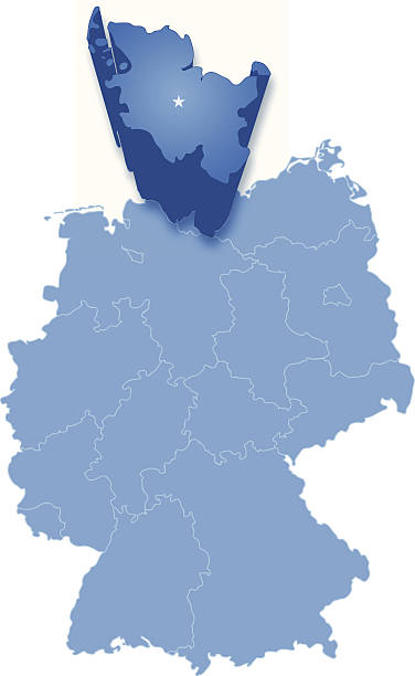 карта германии, где шлезвиг-гольштейн является выпасть - freistaat stock illustrations