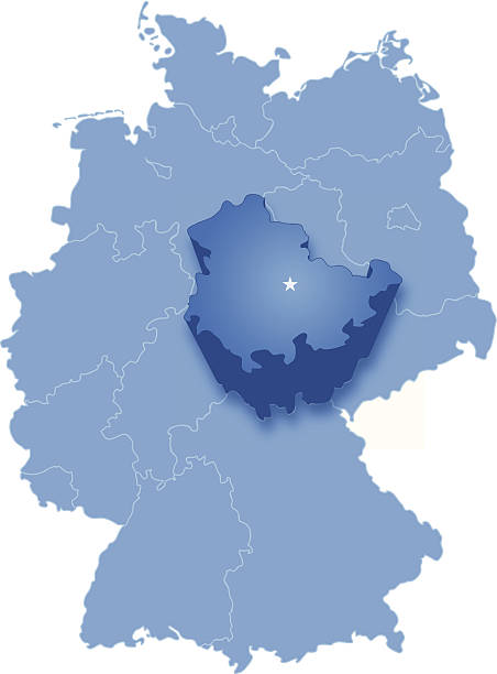 карта германии, где тюрингия можно разложить - freistaat stock illustrations