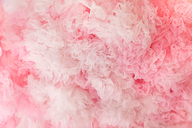 tulle Pink and white tulle fabric background. chiffon stock pictures, royalty-free photos & images