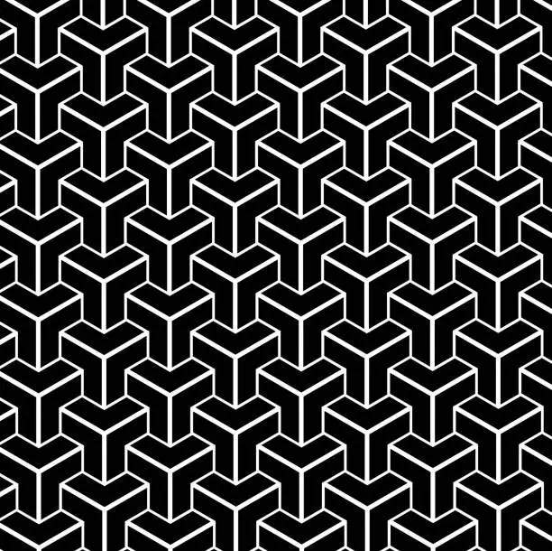 Vector illustration of A black and white geometric shaped background