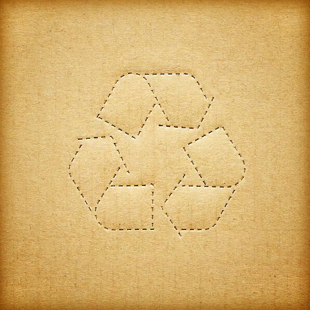 istock Cardboard box background with recycle symbol 462083915