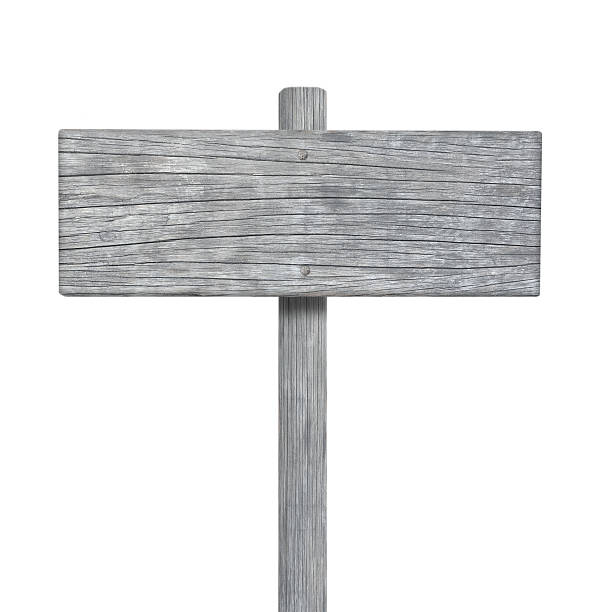 Wooden sign isolated on white