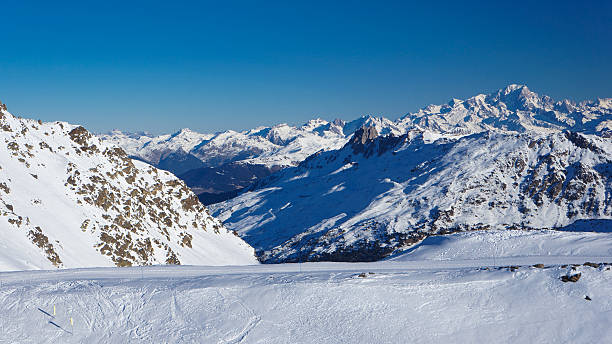 istock Meribel valley and Mont Blanc mountain, view from Val Thorens 462084165