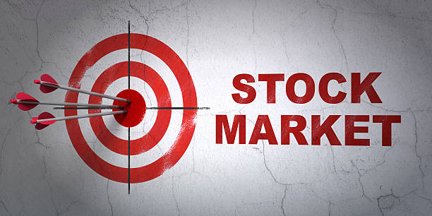 istock Finance concept: target and Stock Market on wall background 462085677