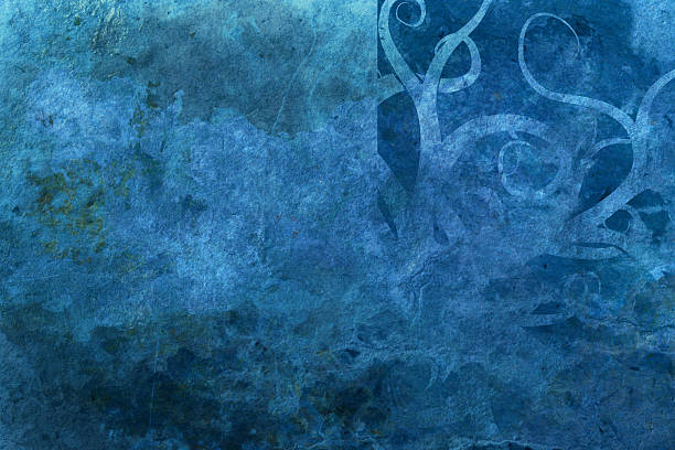 bleu fond grunge avec espace pour le texte - southwest usa floral pattern textile textured photos et images de collection