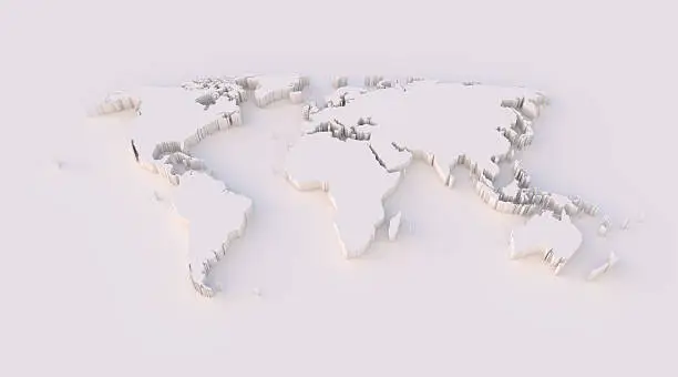 Photo of World map 3D with clipping path