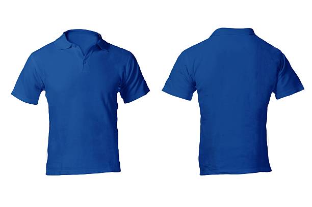 istock Blank blue polo shirt template on white background 462087127