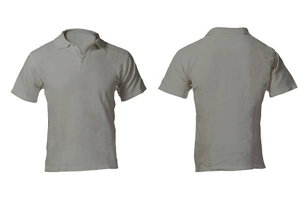 istock Men's Grey Polo Shirt Template 462087159