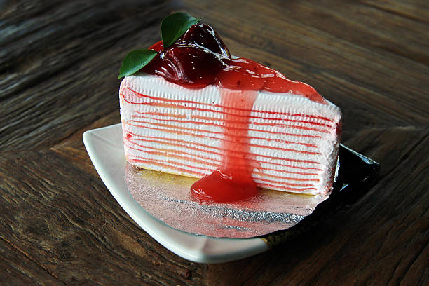 istock crepe cake  on wood table 462087335