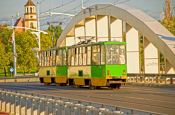 Public transportation in Poznan stock photo