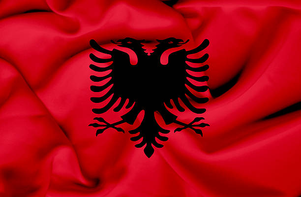 istock Albania waving flag 462091097