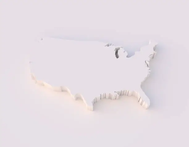 Photo of USA map 3D with clipping path