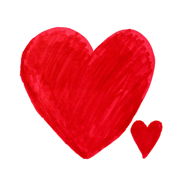 istock Two red paper hearts, Holiday Card. Valentines day. 462111073