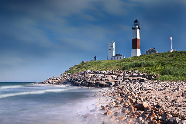 montauk point-ende - long island stock-fotos und bilder