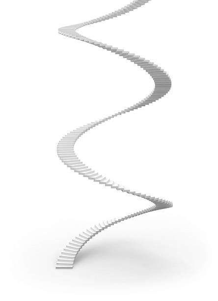 istock Spiral stairs isolated on white background. 3d illustration 462112649