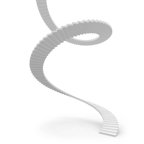 istock Spiral stairs isolated on white. 3d illustration 462112655