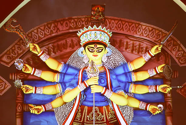 Durga Puja - the ceremonial worship of the mother goddess, is one of the most important festivals of India. Apart from being a religious festival for the Hindus, it is also an occasion for reunion and rejuvenation, and a celebration of traditional culture and customs. While the rituals entails ten days of fast, feast and worship, the last four days - Saptami, Ashtami, Navami and Dashami - are celebrated with much gaiety and grandeur in India and abroad, especially in Bengal, where the ten-armed goddess riding the lion is worshipped with great passion and devotion.