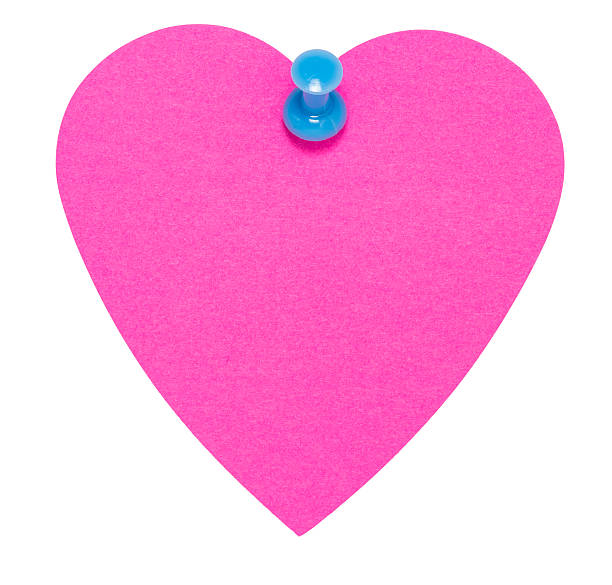istock Heart Sticky Label, with blue pin, isolated on white background 462119093