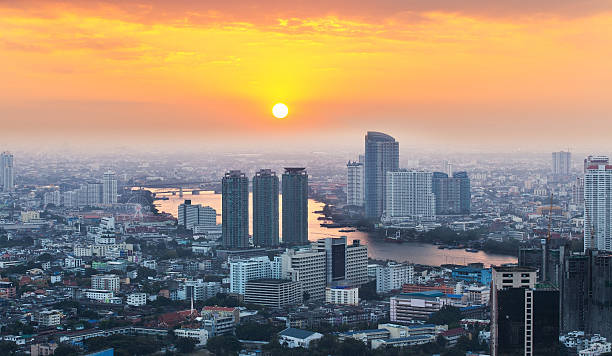Urban City Skyline, Bangkok, Thailand.