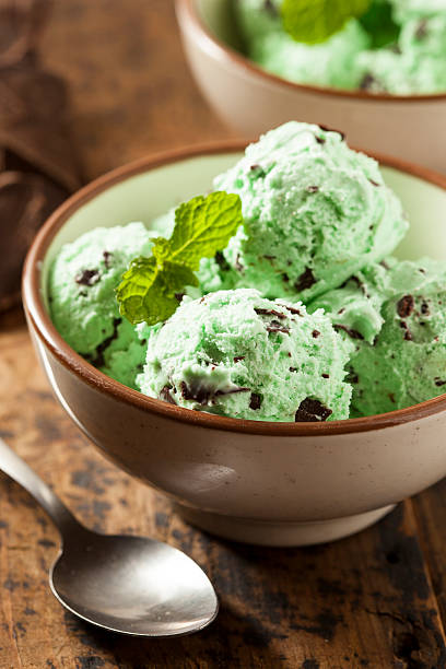 istock Organic Green Mint Chocolate Chip Ice Cream 462131823