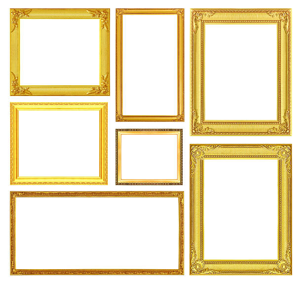 istock antique gold frame on the white background 462131881