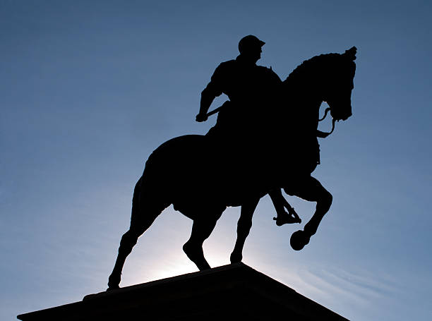 istock black silhouette of equestrian statue Colleoni 462132009