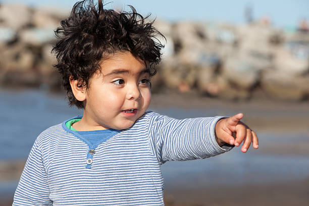 istock surprised toddler pointing with his finger 462136311