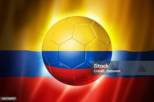 Soccer Football Ball With Colombia Flag Stock Photo - Download Image Now - Soccer, Colombia, Colombian Ethnicity