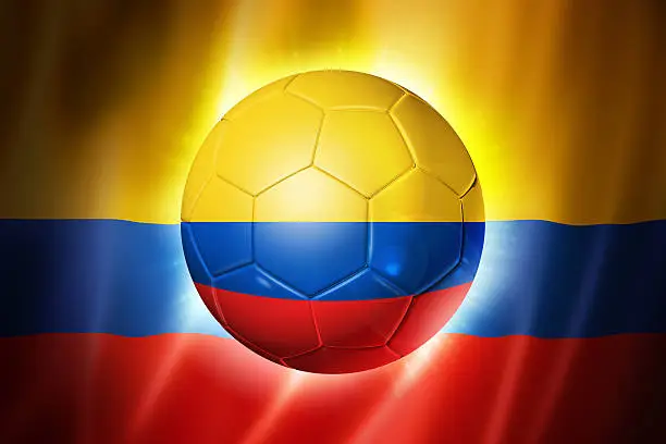 Photo of Soccer football ball with Colombia flag