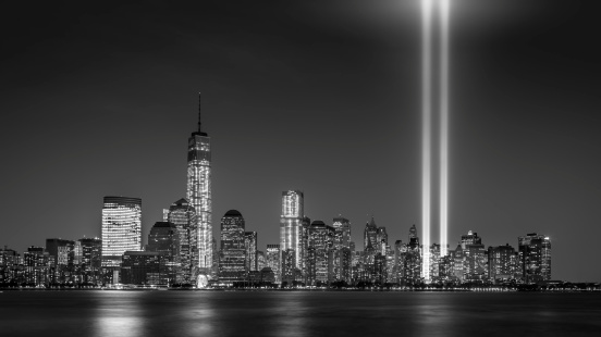 Tribute in Light memorial on September 11, 2013 in Jersey City, New Jersey.