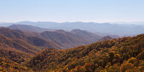 дымчатый горы национальный парк - panoramic great appalachian valley the americas north america стоковые фото и изображения