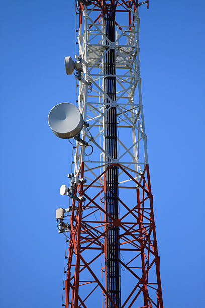 istock Telecommunication mast with microwave link 462139839