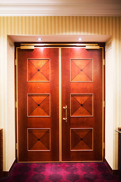 istock Closed wood doors 462141057