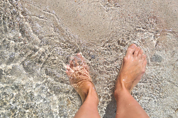 istock Feet in the water on  sand 462141159