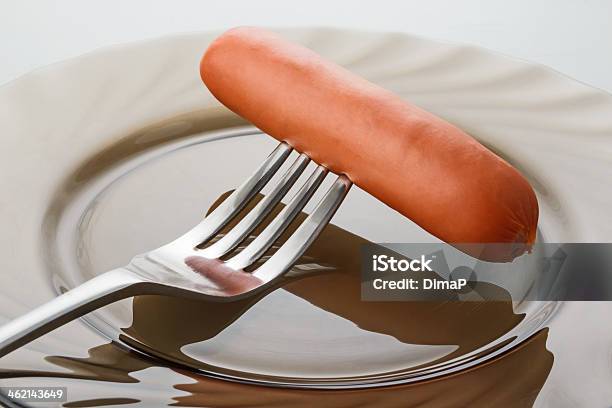 Sausage On Fork Stock Photo - Download Image Now - Beef, Breakfast, Close-up