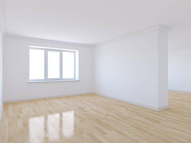 istock Empty room with wooden floor 462144785