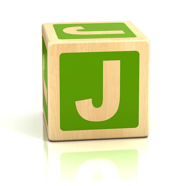 cubi di lettera j da alfabeto carattere - letter j block toy alphabet foto e immagini stock