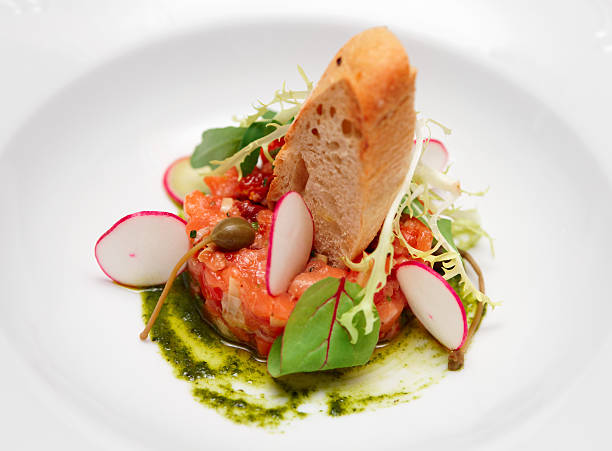istock Salmon carpaccio in plate close-up 462145441