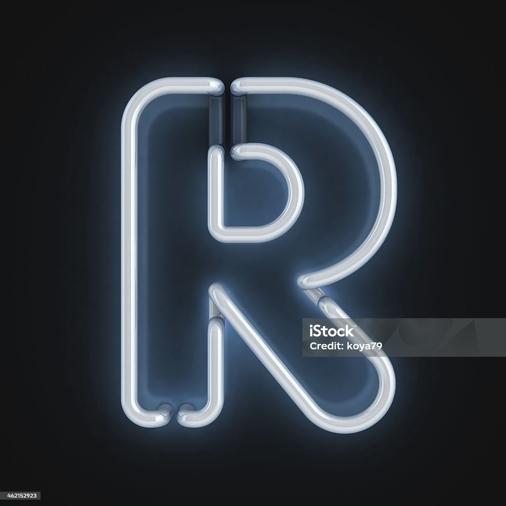 neon 3d font letter R neon 3d  font letter R Letter R Stock Photo