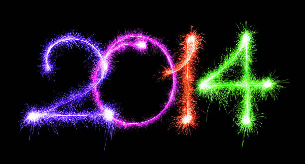 istock Happy New Year 2014 made a sparkler different colors 462153121