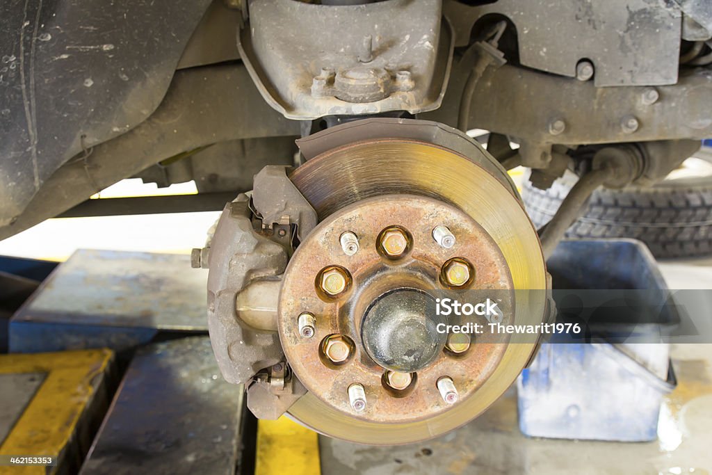 brake disk and detail of the wheel hub Absence Stock Photo