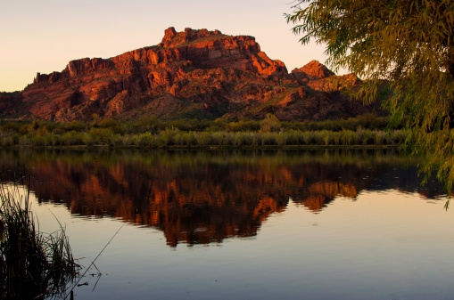 This image was taken from the Salt River in Mesa, Arizona. It's of Red Mountain at sunset. Came out gorgeous.